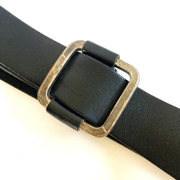 Unbranded Accessories - Vintage Women’s Medium Genuine Leather Adjustable Slide Belt Brass Buckle